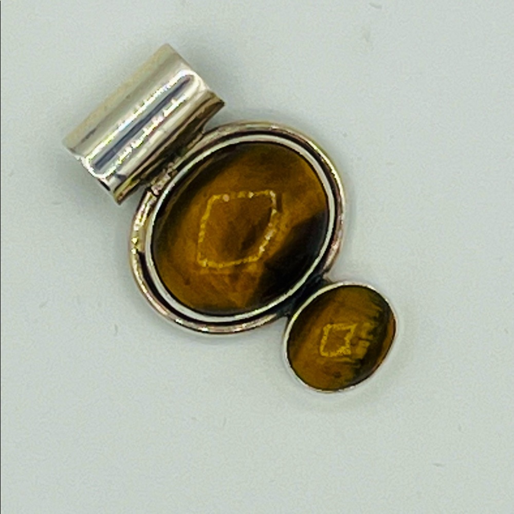 Sterling Pendant with Cabochon Tigers Eye